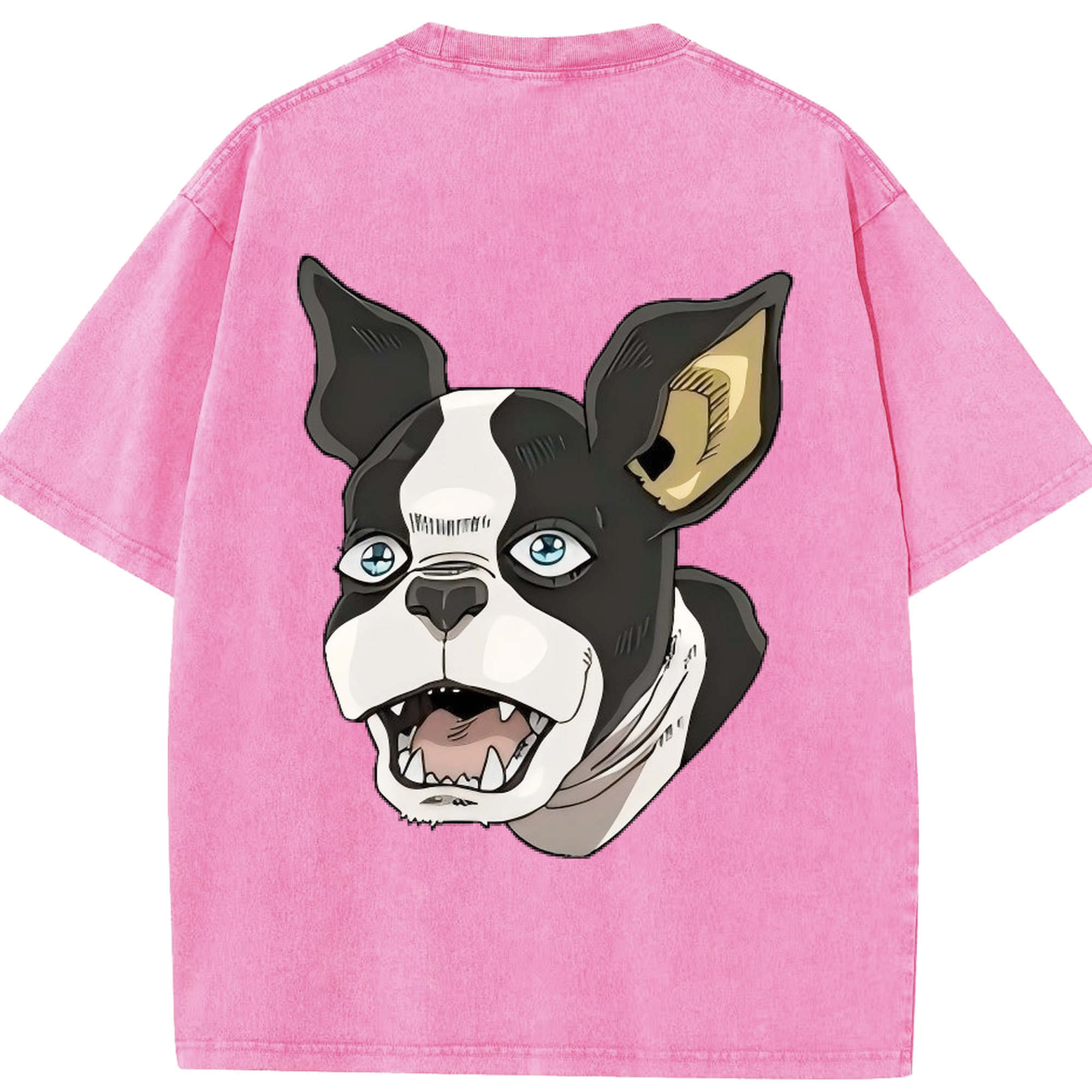 （画像用） ジョジョの奇妙な冒険 イギー JoJo's Bizarre Adventure Iggy 綿100% ヴィンテージ風 半袖Tシャツ（背面プリント）